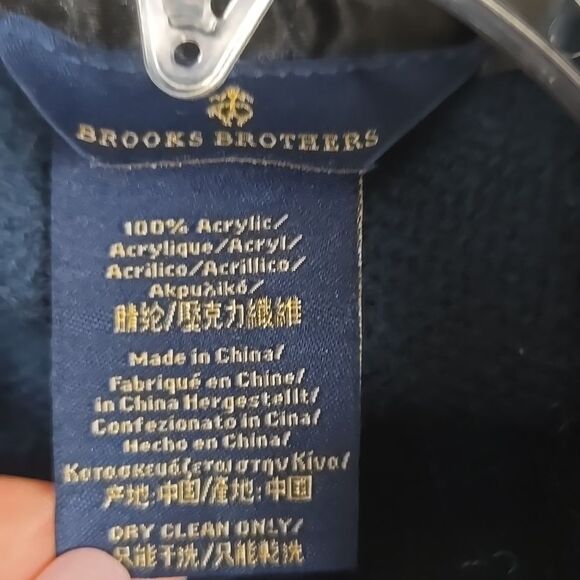 Brooks Brothers Women's Navy Blue Winter Cape Poncho Wrap Fringe Scarf Shawl OS - Picture 3 of 10